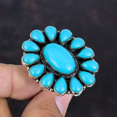 Navajo Ring Sleeping Beauty Turquoise Southwestern Jewelry Sterling Silver Ring - Image 1 of 4