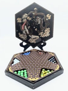 Vintage Chinese Checkers Game in Dragon Gift Box, No Missing Parts - Picture 1 of 9