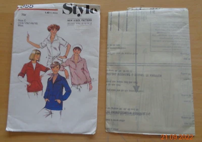 Style 1977 Sewing Pattern No. 1855 - 4 Styles of Blouses Sizes 10-12-14 & 16 - Image 1 of 4