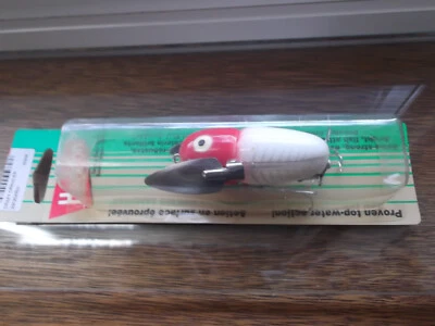 Discontinued Heddon Crazy Crawler,X9120 2 3/8" 5/8oz. WRH White Red Head - Image 1 of 3