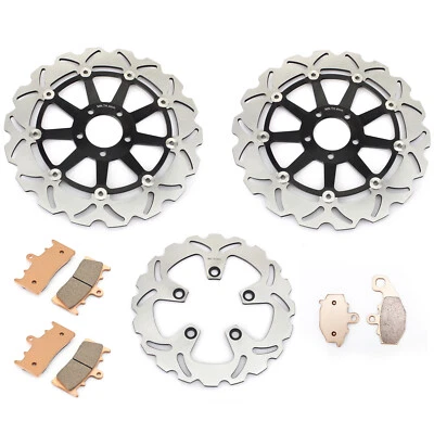 Front Rear Brake Rotors Discs Pads For Kawasaki Ninja ZX-9R ZX 900 B 1996 1997 - Image 1 of 4