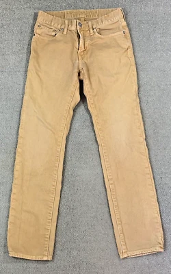 American Eagle 修身直筒男式牛仔裤 28x32 金色棕褐色复古水洗 — 第 1/4 张图片