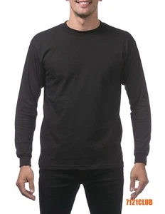 PRO CLUB LONG SLEEVE HEAVYWEIGHT T SHIRT PROCLUB MEN'S PLAIN T SHIRT BIG & TALL - Picture 1 of 32