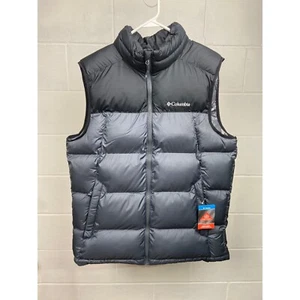 NWT Columbia Pike Lake Vest Puffer Omni-Heat Thermal Reflective Black Gray L - Picture 1 of 7