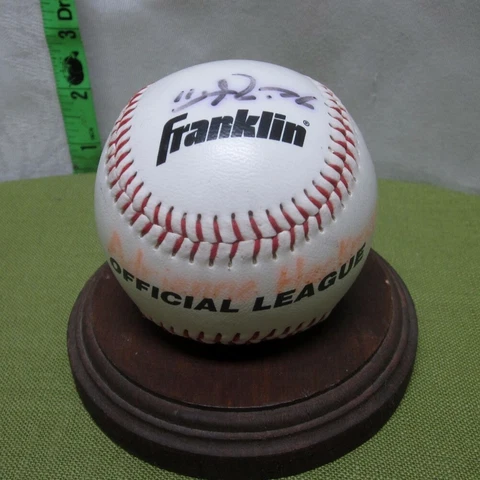 AUTOGRAPH BASEBALL Toledo Mud Hens hand-signed Franklin six 6 signatures Cover