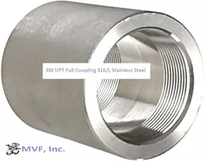 3/4" 3000 (3M) Female (NPT) Full Coupling 316 Stainless Steel SS050521316 - Picture 1 of 6