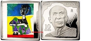 ESPAÑA 10 euros plata 2023 50 ANIVERSARIO DE PICASSO JACQUELINE SENTADA año 1954 - Bild 1 von 2