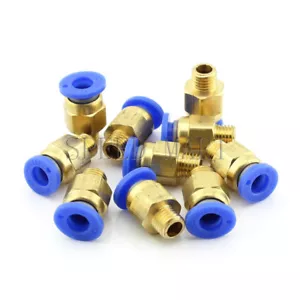 10 Pezzi Connettore Aria Pneumatico Sgancio Rapido M8*1.0 Filettato Metrico Tubo 6mm - Foto 1 di 4
