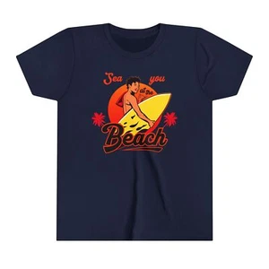 See You At The Beach Youth Summer Short Sleeve Tee, Perfect for Holiday Camp - Picture 1 of 23