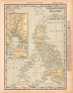 Mapa antiguo de Filipinas de 1901 mapa vintage de las islas Filipinas mapa 2134 - Imagen 1 de 3