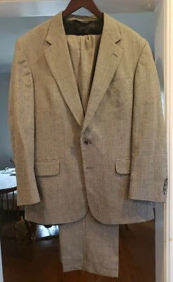 Lands End Men's 2 Button Wool Suit Sz 42L 36X33 Pleated Pants - Image 1 of 4