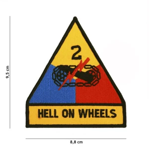 Parche de 2 US Panzerdivision Hell on Wheels aprox 9,5 x 8,8 cm - Imagen 1 de 1