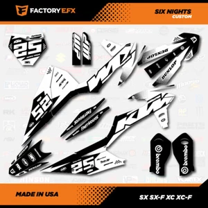 Black White Racing Graphics Kit fits KTM 19-22 SX SXF XC XCF 125 150 250 350 450 - Picture 1 of 5