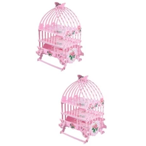 2 Count Muffin Halter Etagere Rosa Mit Drei Ebenen Festlicher Kuchenständer - Bild 1 von 12
