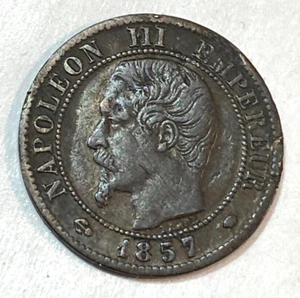 1857-A France Centime Nice Original Choice VF KM-775.1 CHRC - Picture 1 of 2