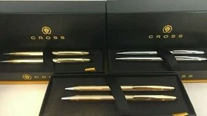 "PRE-OWNED" CROSS CLASSIC CENTURY CHROME, 10K & 14K GOLD PENS/PENCILS - ON SALE - Picture 1 of 23