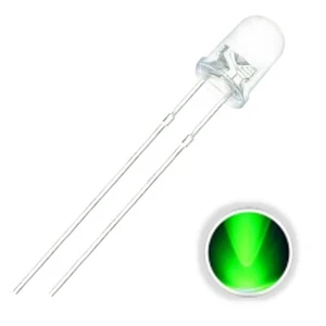 1000x 3mm LED super luminoso 20mA rotondo ultra luminoso 30° verde - Foto 1 di 2
