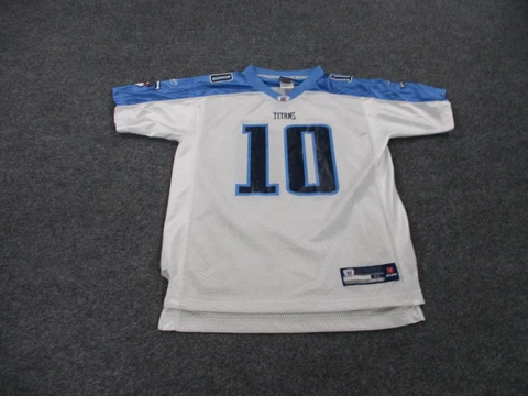 Vince Young Tennessee Titans Jersey Boys XL 18 20 White Blue #10 Reebok Youth Cover