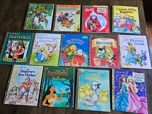 13 Book Lot: Little Golden Books Ugly Duckling Pocahontas Emperors Clothes etc. - Bild 1 von 3