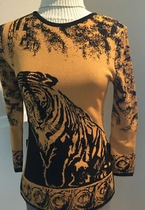 Angelica-Val Tiger Theme Knit Top Sweater - S - Picture 1 of 7