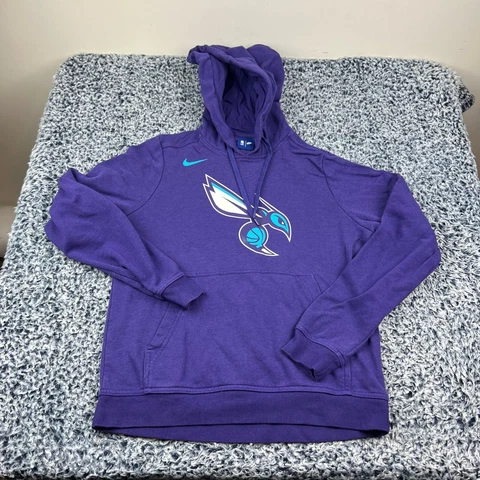 Nike Charlotte Hornets Hooded Sweatshirt Womens Small Purple Hoodie Pullover Cover