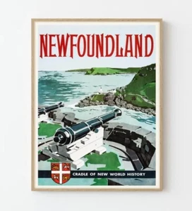 Póster de viaje vintage de Terranova Canadá - Imagen 1 de 3
