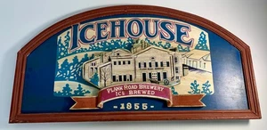 Vintage Icehouse Plank Road Brewery 1855 Wood Wall 3D Sign Decor 24" x 11.75" - Picture 1 of 11