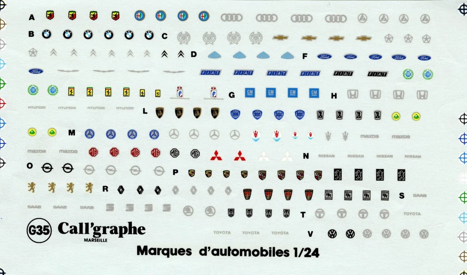 GENERIC PLATE  MARQUES D'AUTOMOBILES  Starter DECALS 1/24 - Immagine 1 di 1