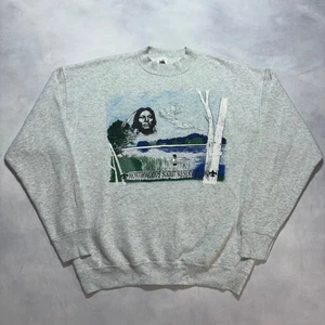 Vintage 90's Native American Crewneck Sweatshirt Indigenous Chief Made in USA - Picture 1 of 8