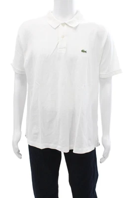 Lacoste Mens Two Button Short Sleeve Knit Polo Shirt White Cotton Size 3XL - Image 1 of 4