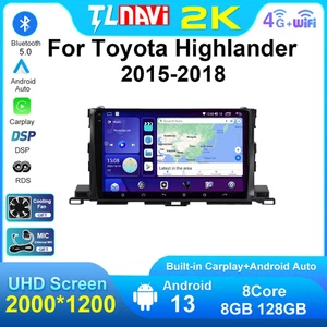 For Toyota Highlander 2015-2018 GPS Navi CarPlay Car Radio Stereo Player Screen - Picture 1 of 32