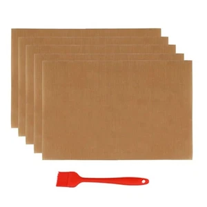 Kupfer Grillmatten 5er Pack Wiederverwendbare Grillmatten für einfaches und sauberes Kochen im Freien - Bild 1 von 9