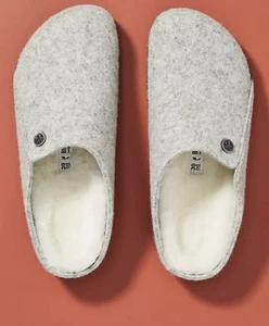 Birkenstock Zermatt Rivet Grau Wolle Lammfell Pantoletten Clogs Slipper 41 US 10-10,5 - Bild 1 von 13