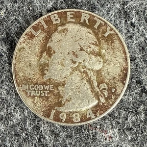 1984 P WASHINGTON QUARTER BLACK TONING ( Beautiful Coin for Collectors). A3 - Picture 1 of 2