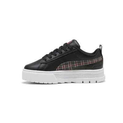 PUMA Mayze зимние Tartan клетку платформе шнурует вверх ребенка ясельного возраста девочек черный кроссовки Ca - Изображение 1 из 4