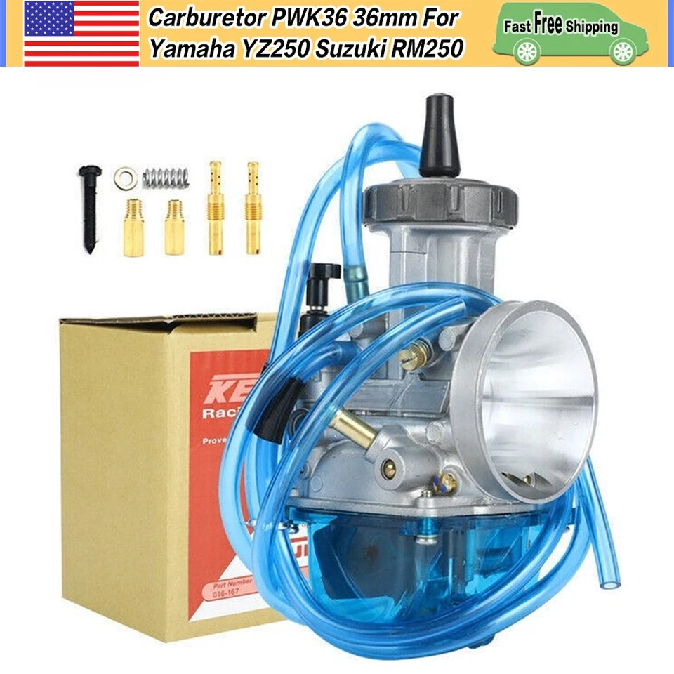 36MM PWK Carburetor Carb For Keihin CR125 KX125 RM125 YZ125 TRX250 125SX 125EXC Foto 1 de 4