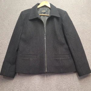 Pendleton Merino Wool Zip Jacket Women’s XL Black Lined Collared Classic Warm - Picture 1 of 7