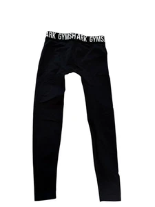 Gymshark Fit Black Seamless Leggings Logo Waistband Size Small - Picture 1 of 4