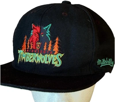 VTG Minnesota Timberwolves Hat 20 Years Mitchell & Ness Cap Embroidered JAKE 7.5 - Image 1 of 4