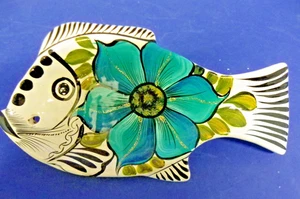 Terrakotta Keramik Fisch Löffel Rest / Wanddeko Puerto Vallarta Mexiko signiert - Bild 1 von 5