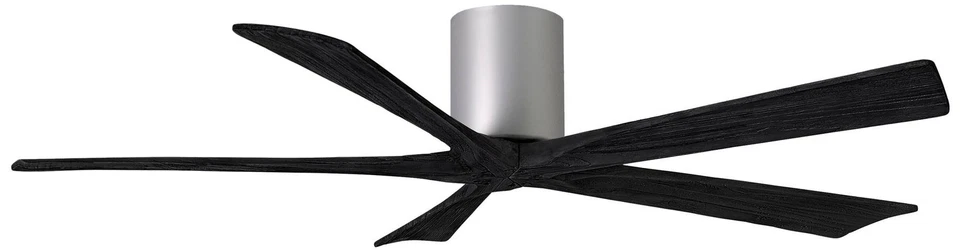 60" Matthews Irene-5H Nickel and Black Hugger Ceiling Fan with Remote - Image 1 of 1
