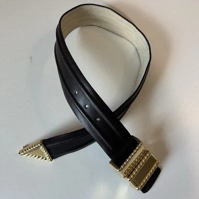 Vintage Christian Dior Genuine Leather Belt with Gold Buckle Sz SM Old Money Y2K - Image 1 of 4