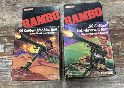 Rambo Coleco 1986 calibre .50 y pistola antiaérea juguetes ¡Nuevo en caja! Foto 1 de 4