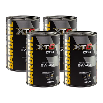 4 Litres Bardahl Xtc C60 5W40 Huile Moteur Auto Sport Performance Polar Plus - Photo 1/4