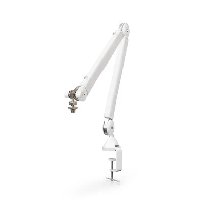 White Microphone Stand Parallelogram Boom Arm for Podcasters and Streamers - Image 1 of 4