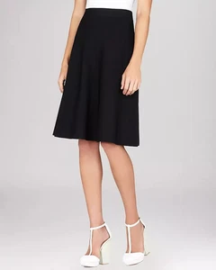Damen BCBG MAX AZRIA Rock Aimy A-Linie knielang schwarz Pull-On Small - Bild 1 von 17