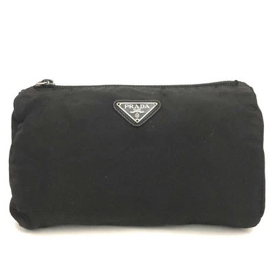 Bolsa de cosméticos de nailon con placa con logotipo EGA PRADA negra/6BL0327 Foto 1 de 4