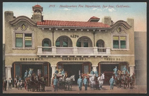 1910 San Jose, Ca, Vigili del Fuoco Hedadquarters cartolina postale - Foto 1 di 1