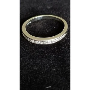 Anillo banda diamantes oro 10K talla 7 bandas apilables - Imagen 1 de 9