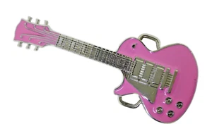 Guitar Belt Buckle Musician Fashion Church Guitarist Rock N Roll King Love Pink - Picture 1 of 7